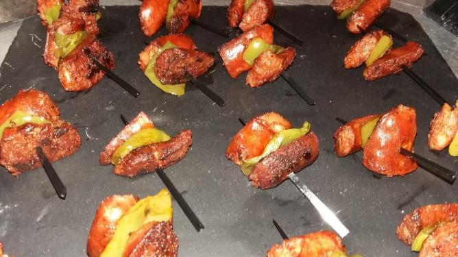 Chorizo grillé au poivron vert